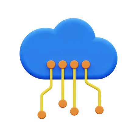 Réseau cloud  3D Icon