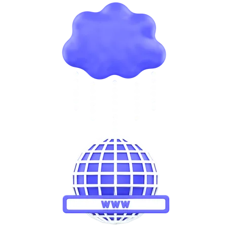 Réseau cloud  3D Icon