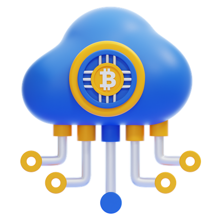 Réseau cloud Bitcoin  3D Icon