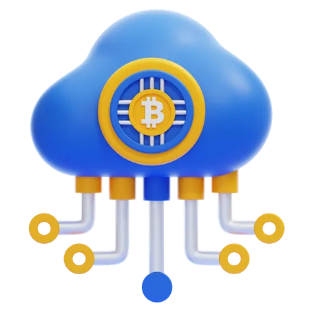 Réseau cloud Bitcoin  3D Icon