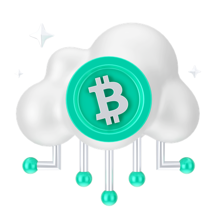 Réseau cloud Bitcoin  3D Icon