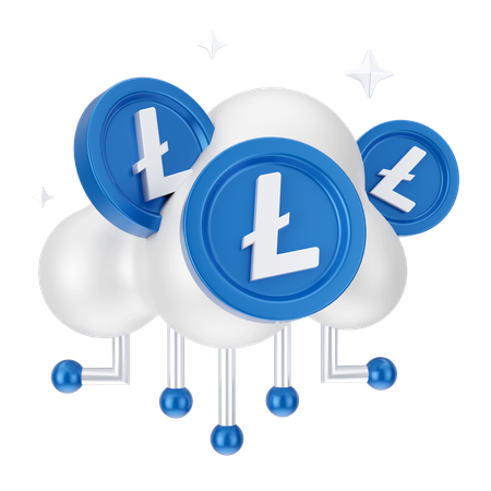 Réseau cloud linecoin  3D Icon