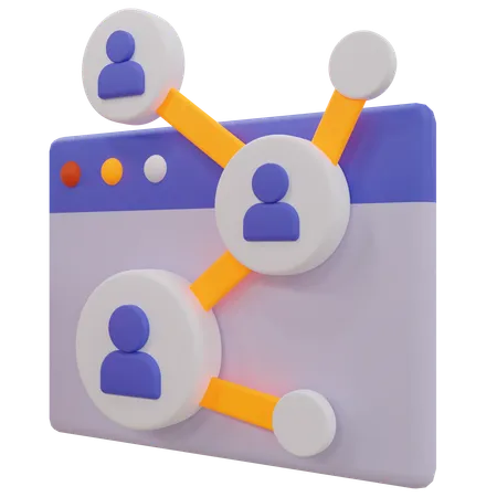 Réseau d'utilisateurs en ligne  3D Icon