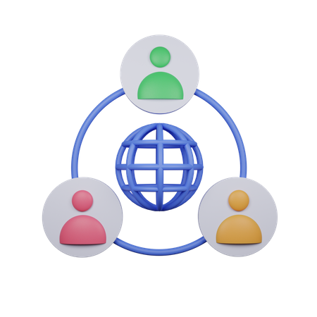 Réseau d'affaires  3D Icon