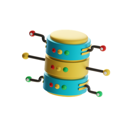 Réseau de bases de données distribuées  3D Icon