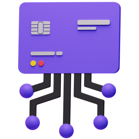 Réseau de cartes bancaires  3D Icon