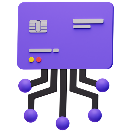 Réseau de cartes bancaires  3D Icon