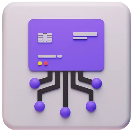 Réseau de cartes bancaires  3D Icon