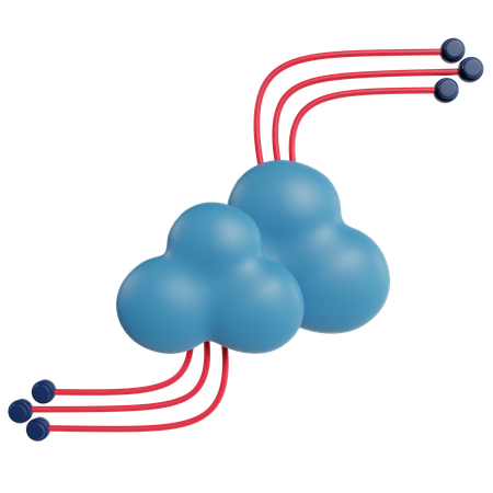 Réseau informatique en nuage  3D Icon