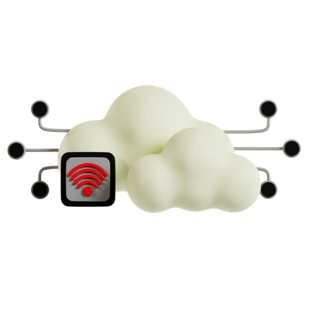 Réseau de connectivité cloud  3D Icon