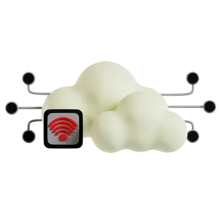 Réseau de connectivité cloud  3D Icon