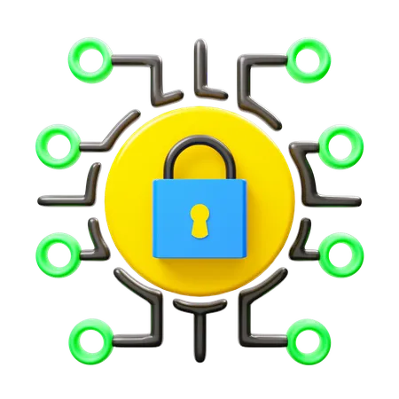 Réseau de cybersécurité  3D Icon