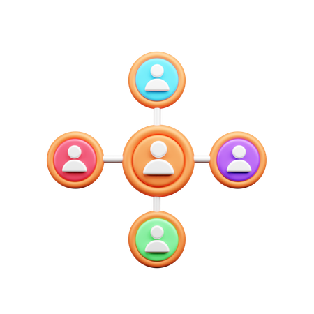 Réseau d'employés  3D Icon