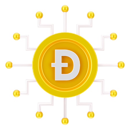 Réseau dogecoin  3D Icon