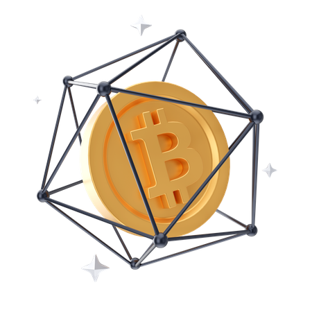 Réseau mondial Bitcoin  3D Illustration