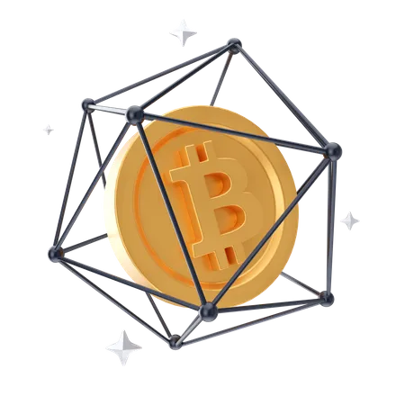 Réseau mondial Bitcoin  3D Illustration