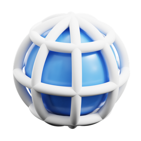 Réseau mondial  3D Icon