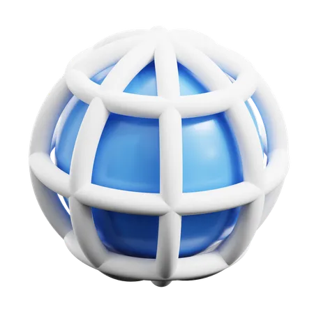 Réseau mondial  3D Icon