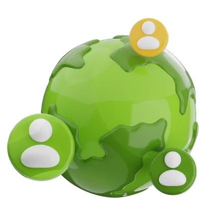 Réseau mondial  3D Icon