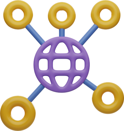 Réseau mondial  3D Illustration