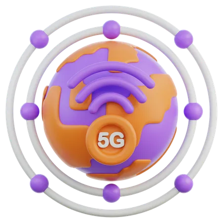 Réseau mondial 5g  3D Icon