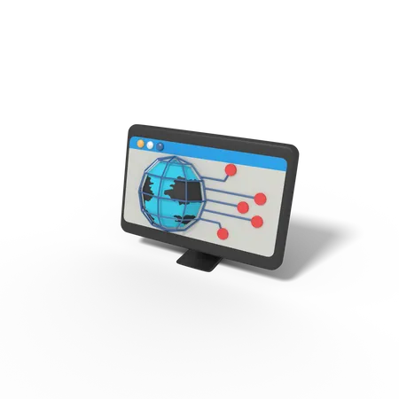 Réseau mondial  3D Icon