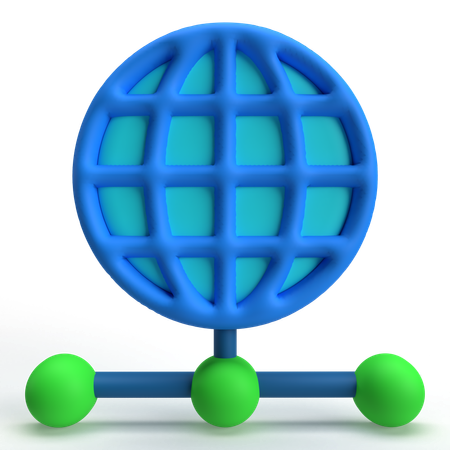 Réseau mondial  3D Icon