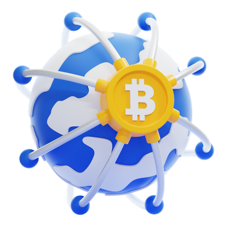 Réseau mondial Bitcoin  3D Icon