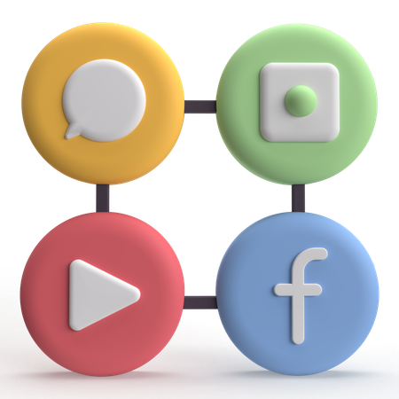 Réseau social  3D Icon