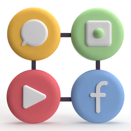 Réseau social  3D Icon