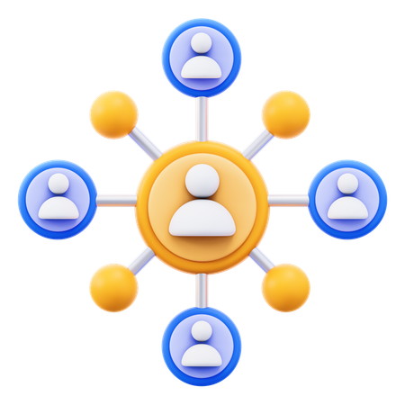 Mise en réseau des employés  3D Icon