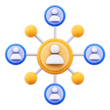 Mise en réseau des employés  3D Icon