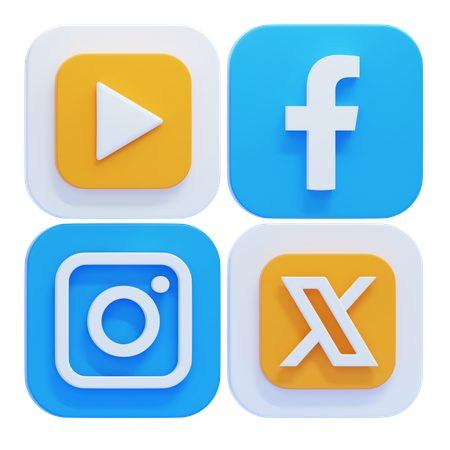 Réseaux sociaux  3D Icon