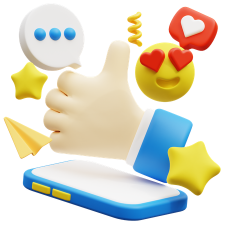 J’aime les réseaux sociaux  3D Icon