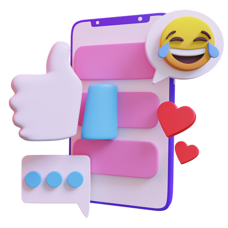 J’aime les réseaux sociaux  3D Illustration