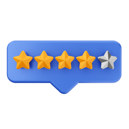 Reseña de calificación de 4 estrellas  3D Icon