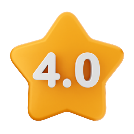 Reseña con calificación de 4.0 estrellas  3D Icon