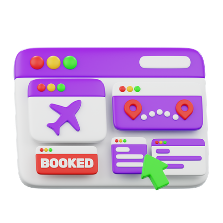 Reserva de viajes  3D Icon