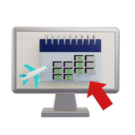 Reserva de vuelos en línea  3D Icon