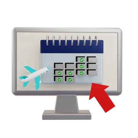 Reserva de vuelos en línea  3D Icon