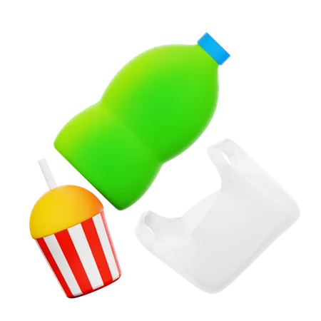 Resíduos plásticos  3D Icon