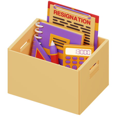 Resigned Cardboard Box  3D Icon