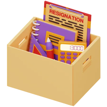 Resigned Cardboard Box  3D Icon