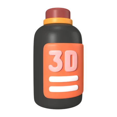 This Is Resin Bottle 3 D Render Illustration Icon It Comes As A High Resolution PNG File Isolated On A Transparent Background The Available 3 D Model File Formats Include BLEND OBJ FBX And GLTF 3D Icon