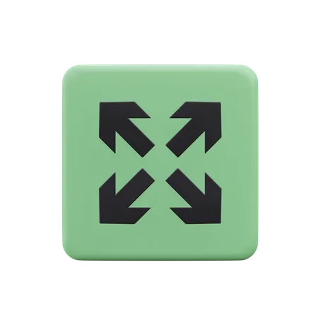 Rwsize Arrow Icon 3 D With Button 3D Icon