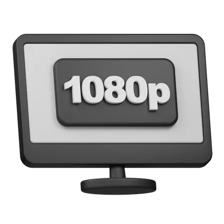 Resolução 1080p  3D Icon