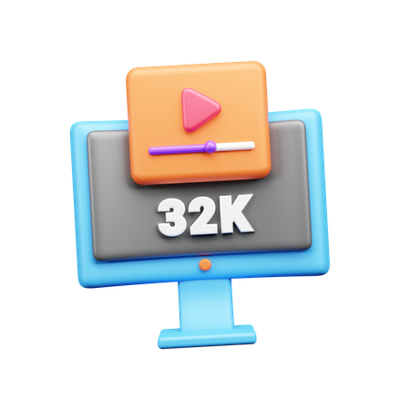 Résolution 32k  3D Icon