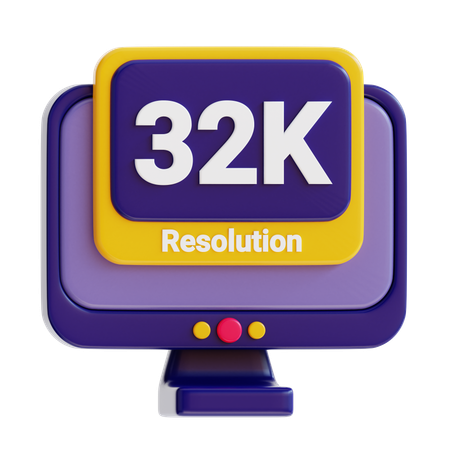 Résolution 32k  3D Icon