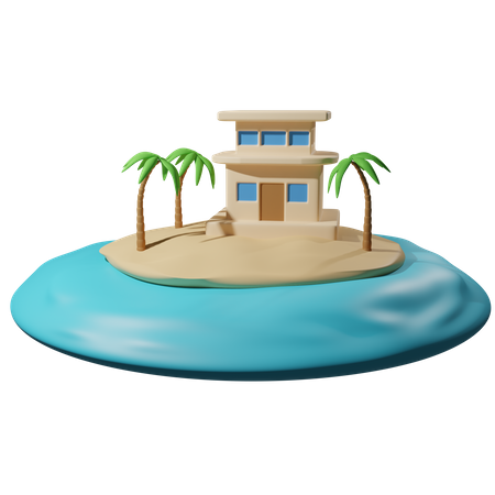 Resort am Strand  3D Icon