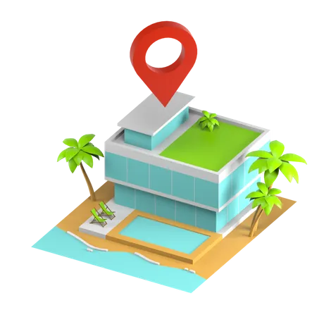 Resort Location  3D Icon